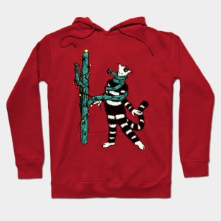 Christmas Cactus Hugs Cute Kitty Hoodie